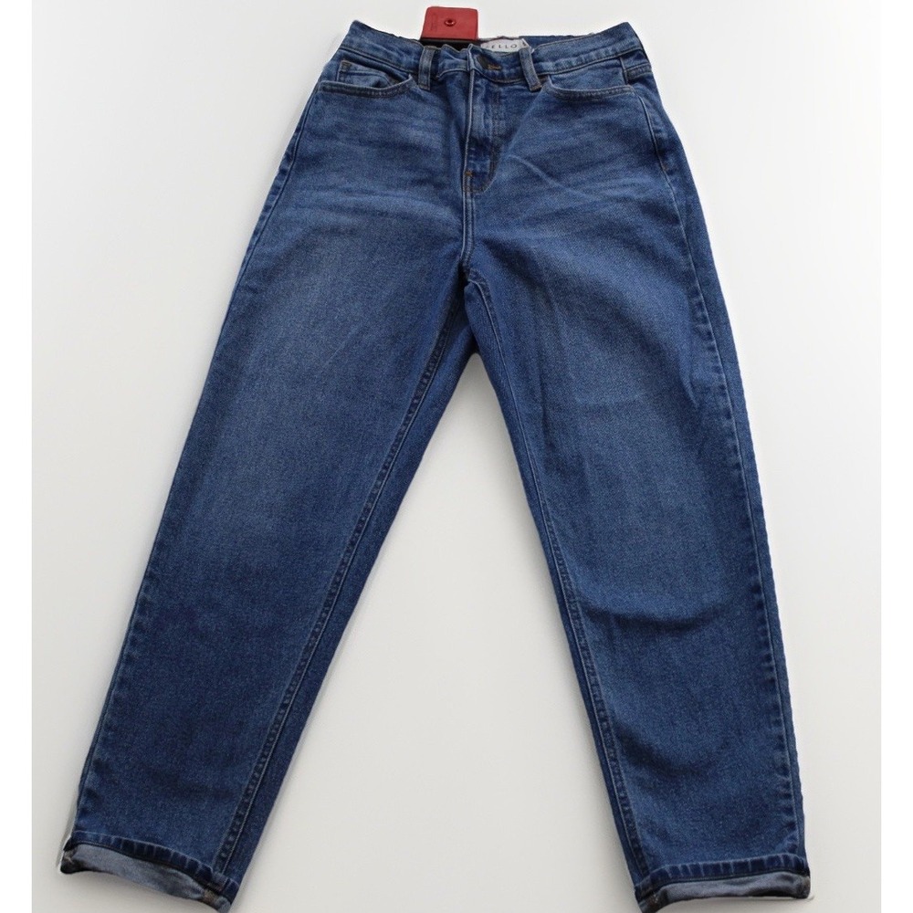 Women's High Rise Tapered Jeans Size 5 Blue Denim Mom Jeans High Waist